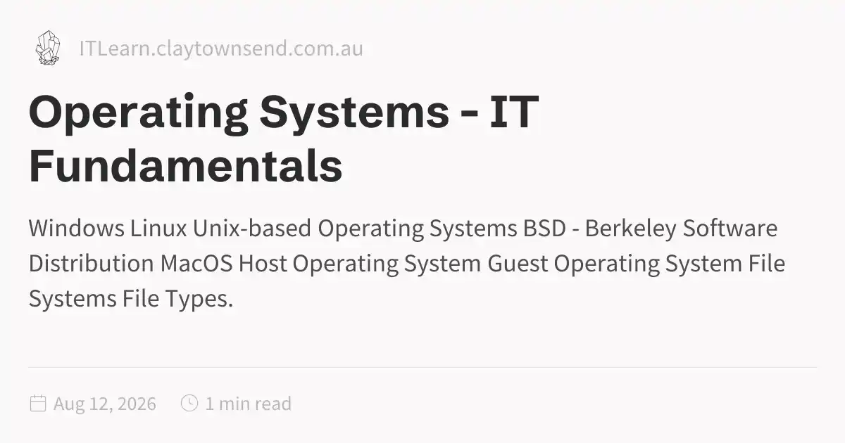 Operating Systems - Digital Sovereignty Fundamentals