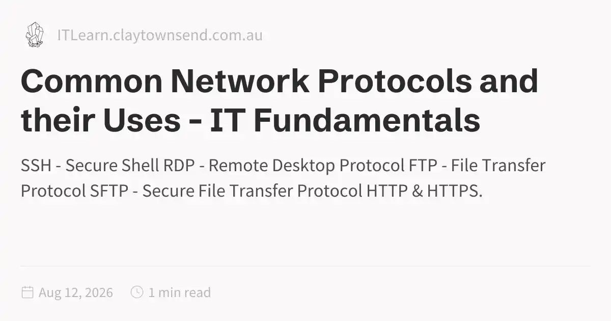 Common Network Protocols and their Uses - Digital Sovereignty Fundamentals